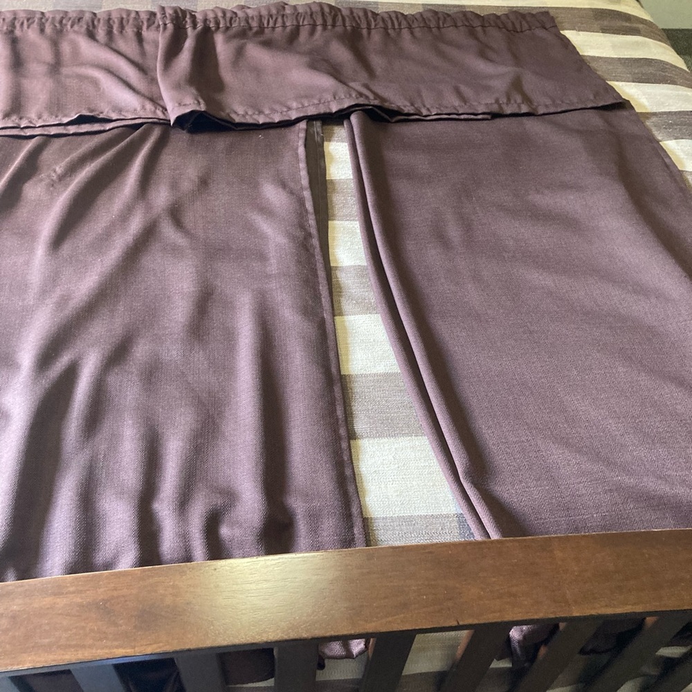 Brown panel curtains